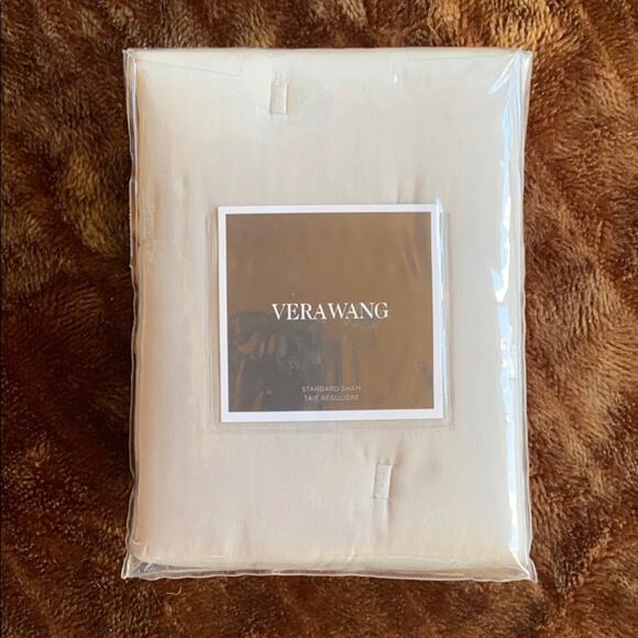 Vera Wang Luster Gray 100% Cotton Standard Sham - Picture 1 of 8